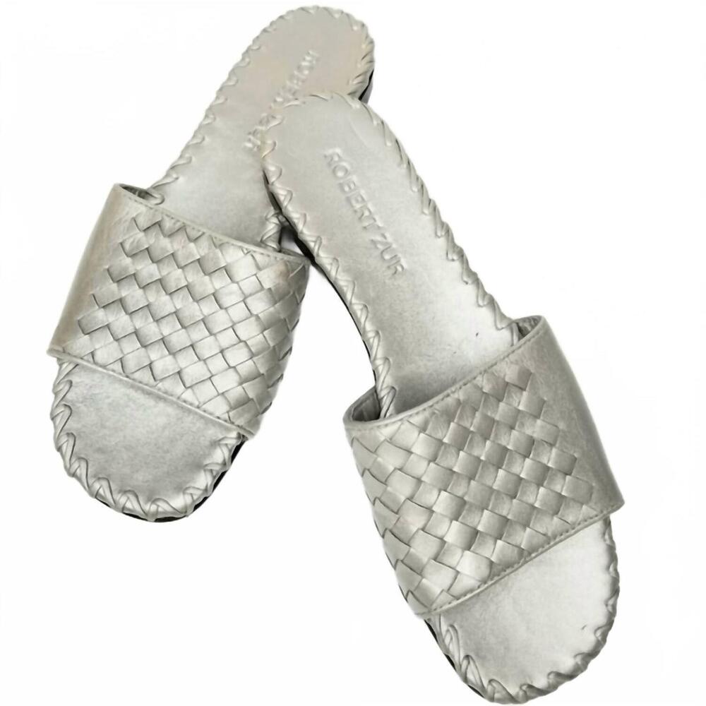 NEW ROBERT ZUR women's vue sandal in silver